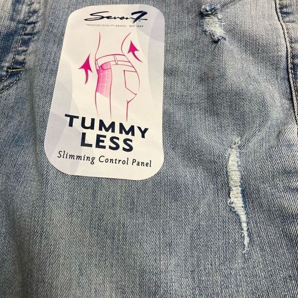 SEVEN7 Women’s Distressed High Rise Skinny Slimming Control‎ Jeans Size 14 Blue - Picture 9 of 11